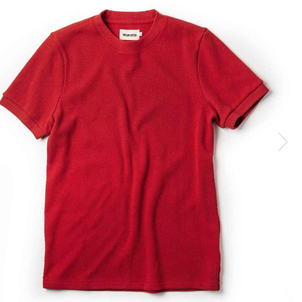 The Heavy Bag Waffle Short Sleeve in Cardinal